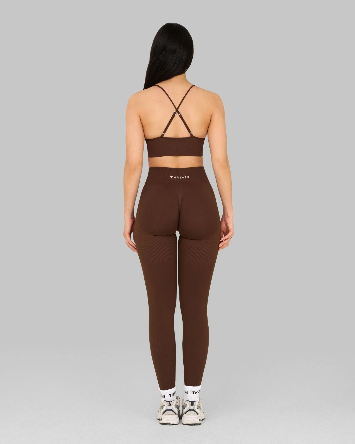 Elevate™ Ribbed High-Waisted Contour Leggings | Bourbon Brown - Image 4
