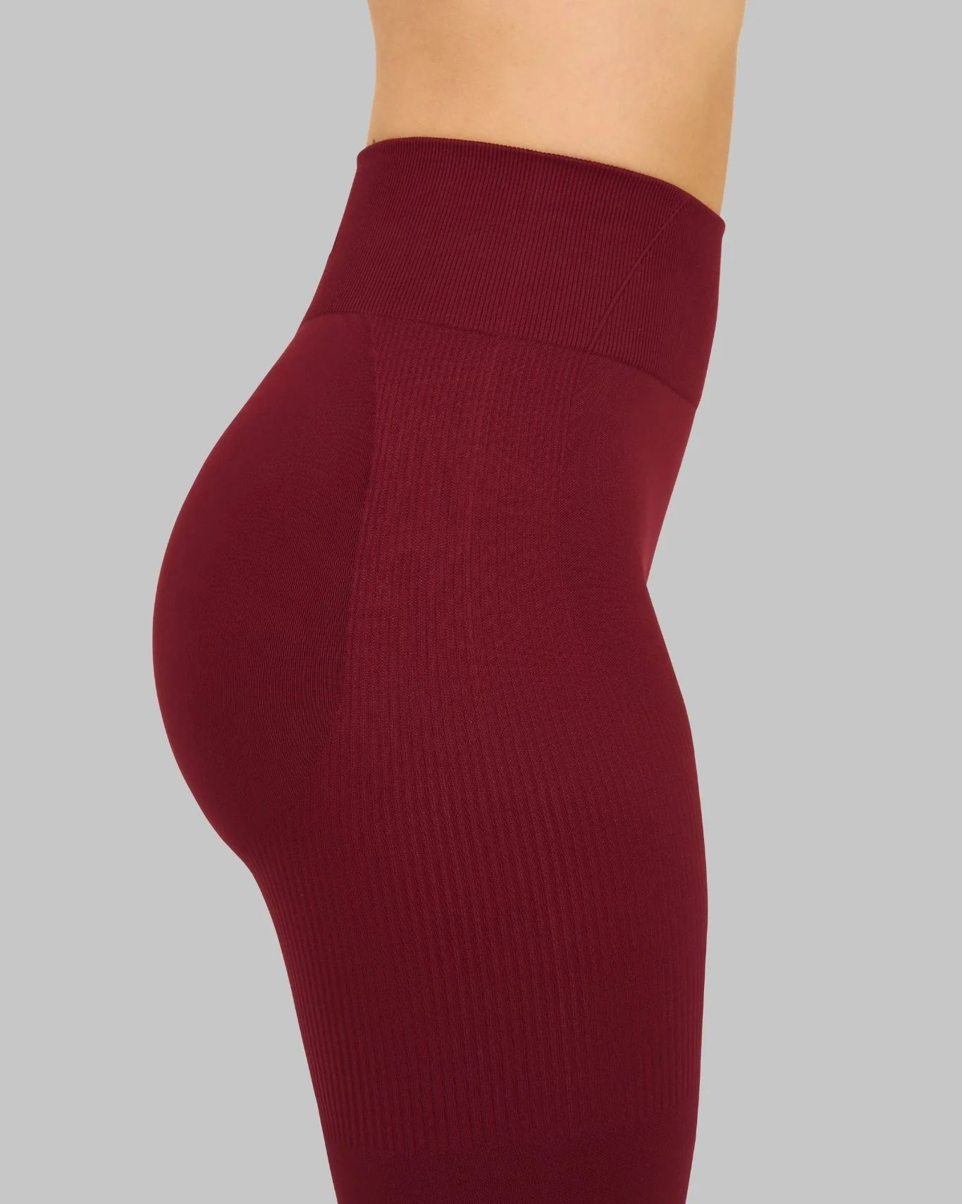 Elevate™ Ribbed High-Waisted Contour Leggings | Fine Wine - Image 6