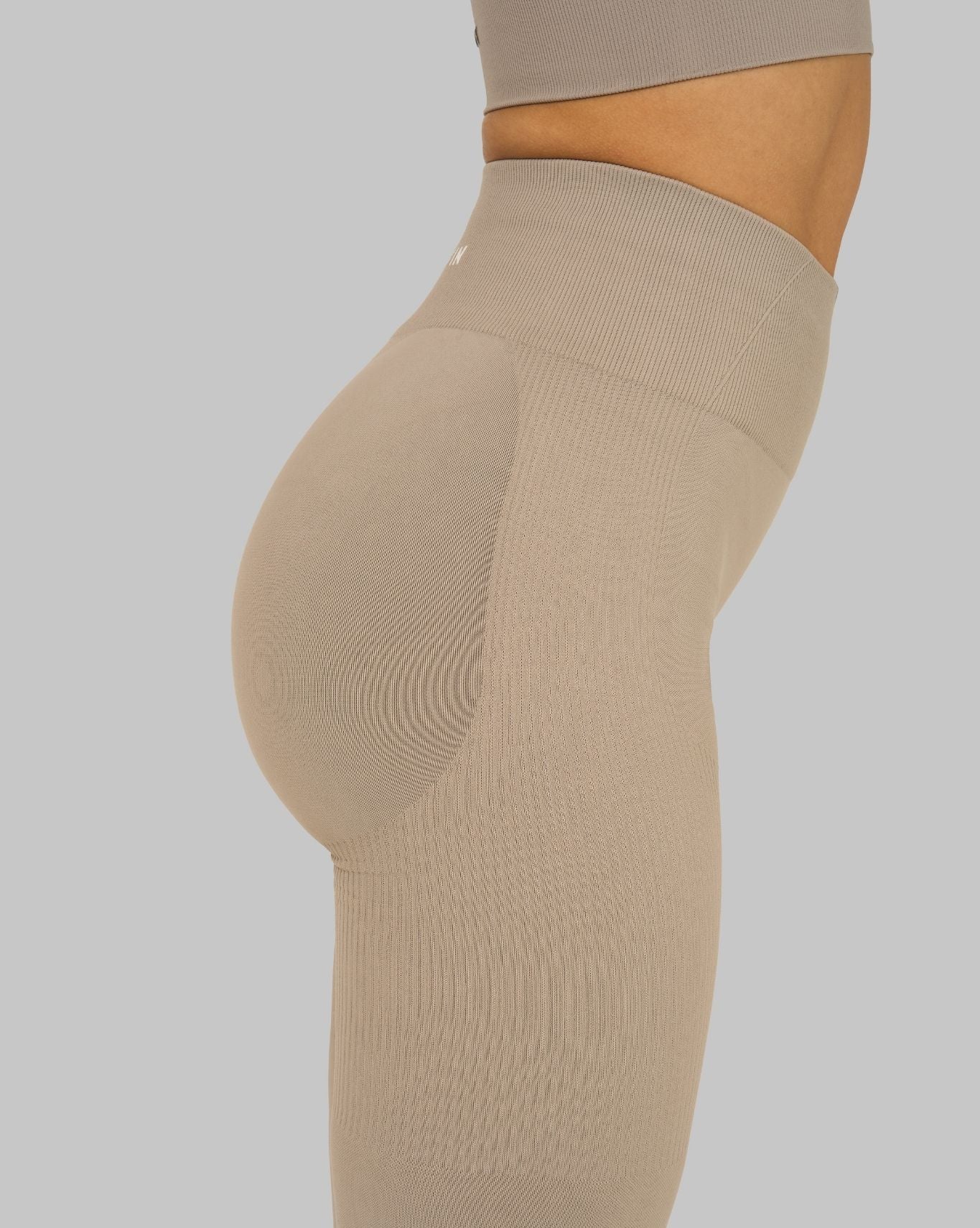 Elevate™ Ribbed High-Waisted Contour Leggings | Latte - Image 6