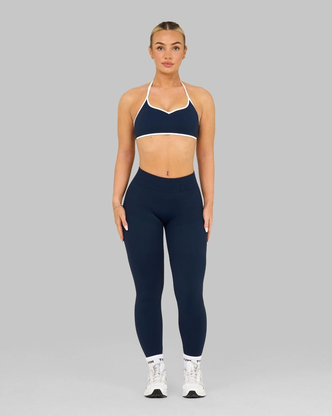 Elevate™ Ribbed High-Waisted Contour Leggings | Midnight Navy - Image 4