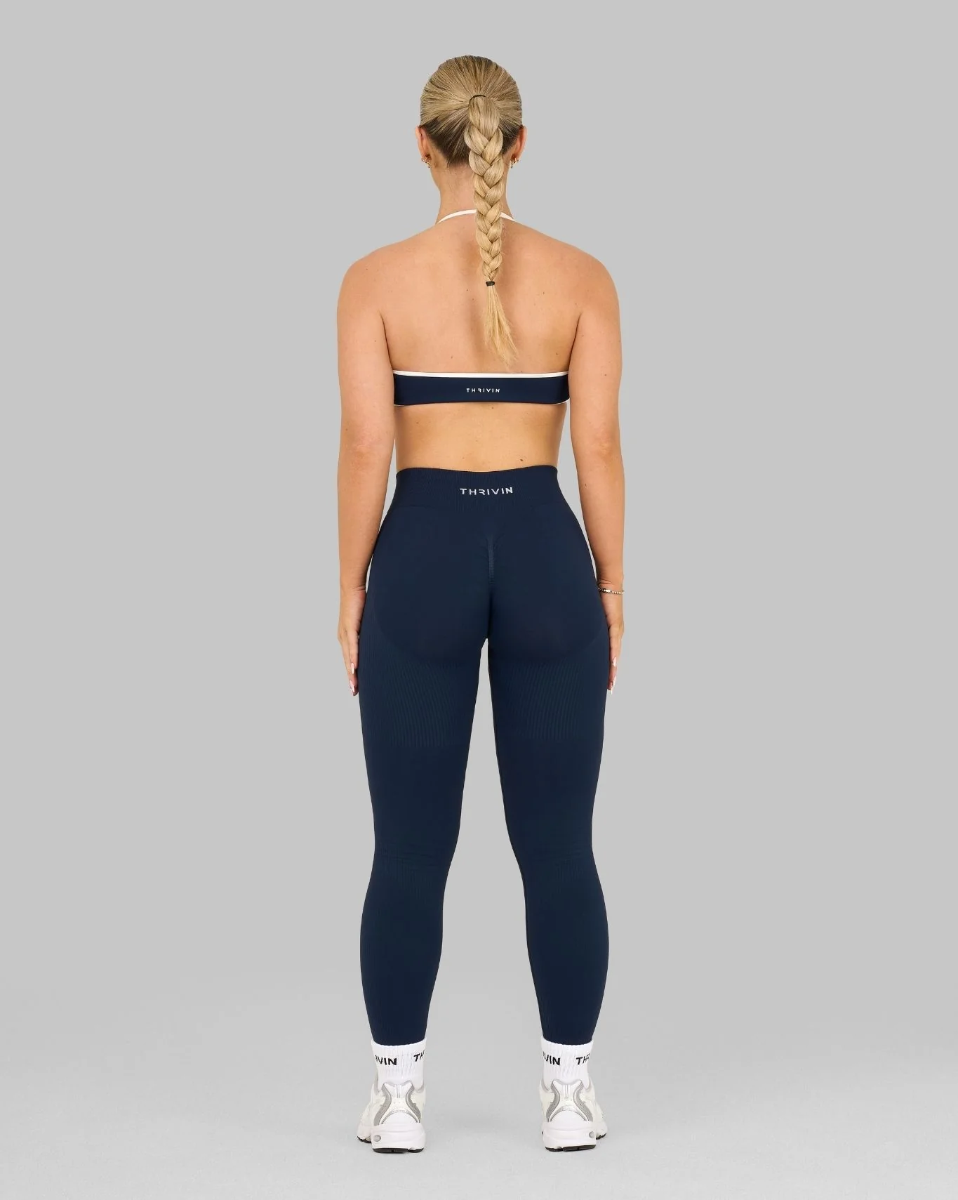 Elevate™ Ribbed High-Waisted Contour Leggings | Midnight Navy - Image 5