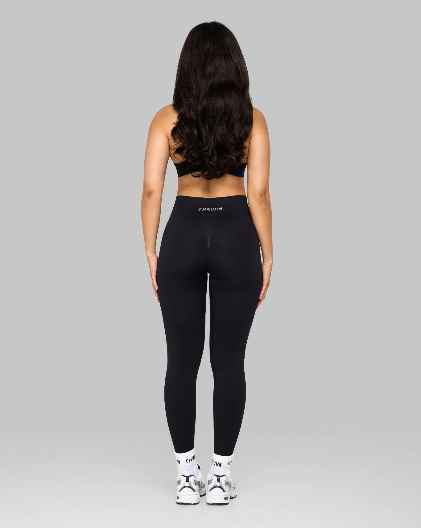 Elevate™ Ribbed High-Waisted Contour Leggings | Night Black - Image 4