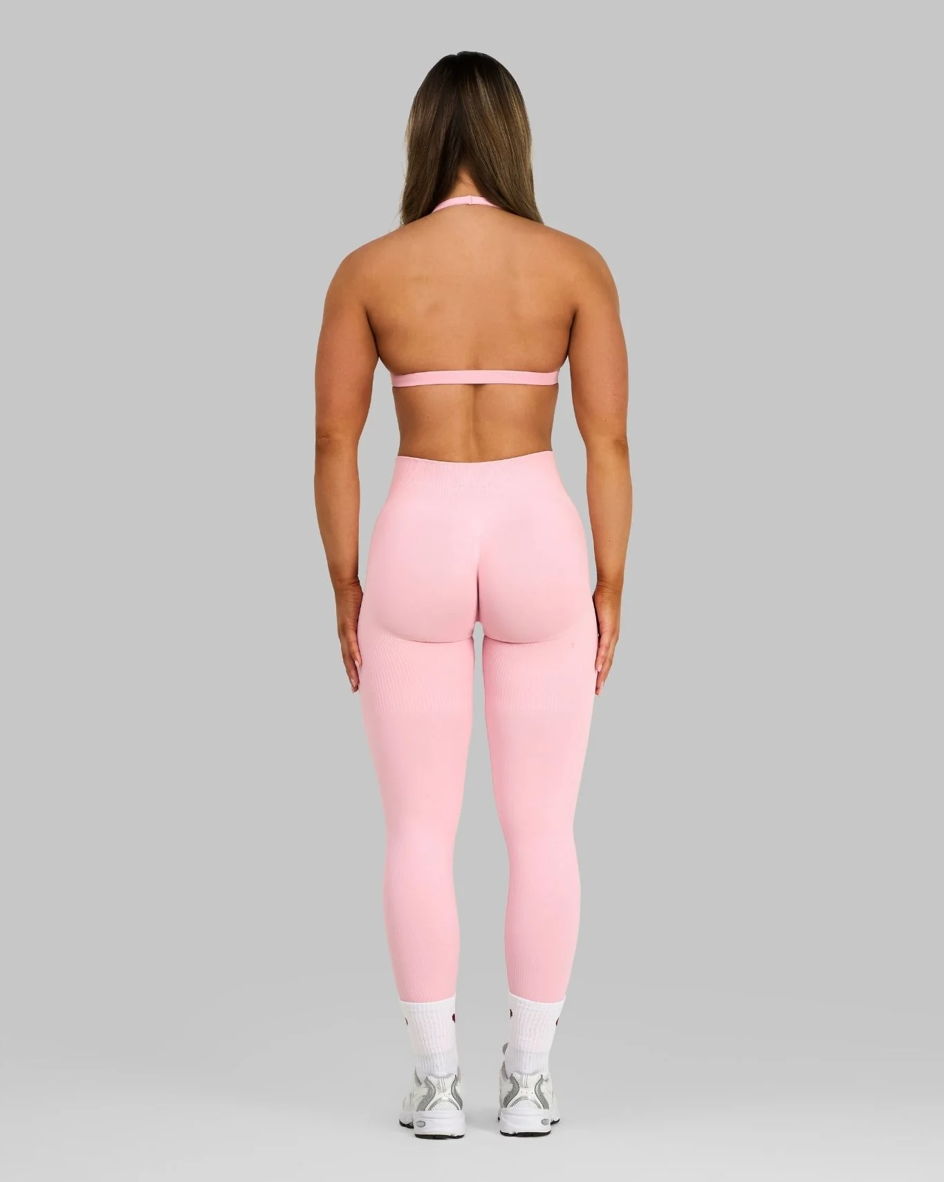 Elevate™ Ribbed Mid-Waisted Contour Leggings | Cotton Pink - Image 5
