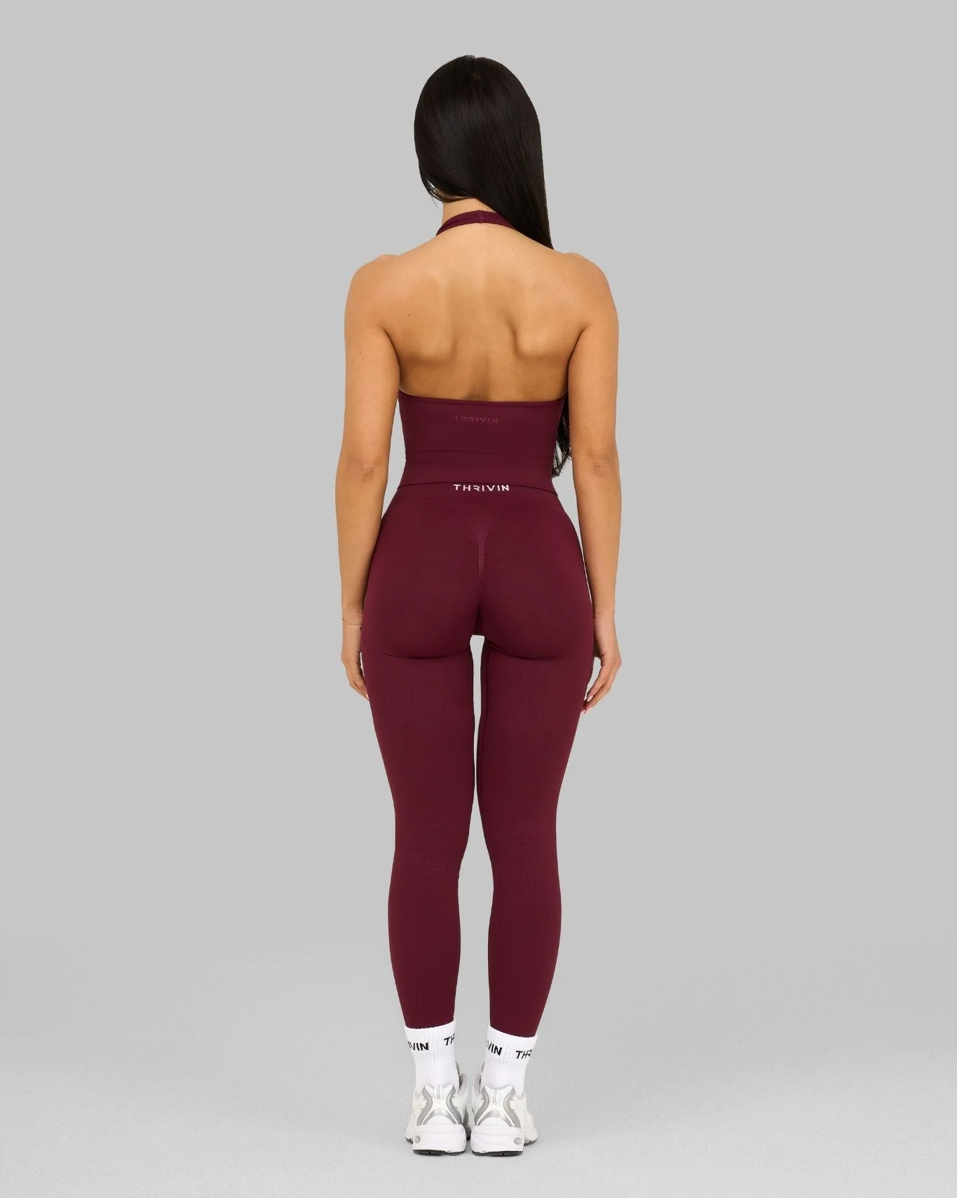 Elevate™ Ribbed Mid-Waisted Contour Leggings | Cranberry - Image 5