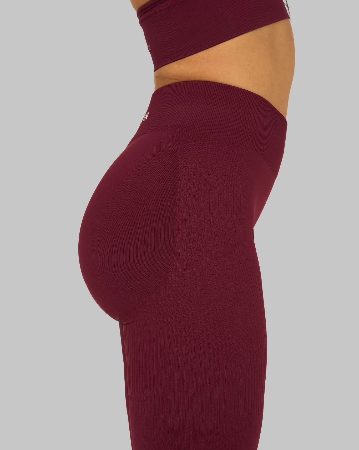 Elevate™ Ribbed Mid-Waisted Contour Leggings | Cranberry - Image 6