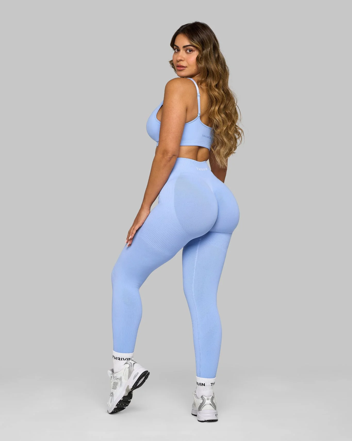 Elevate™ Ribbed Mid-Waisted Contour Leggings | Glacier - Image 3