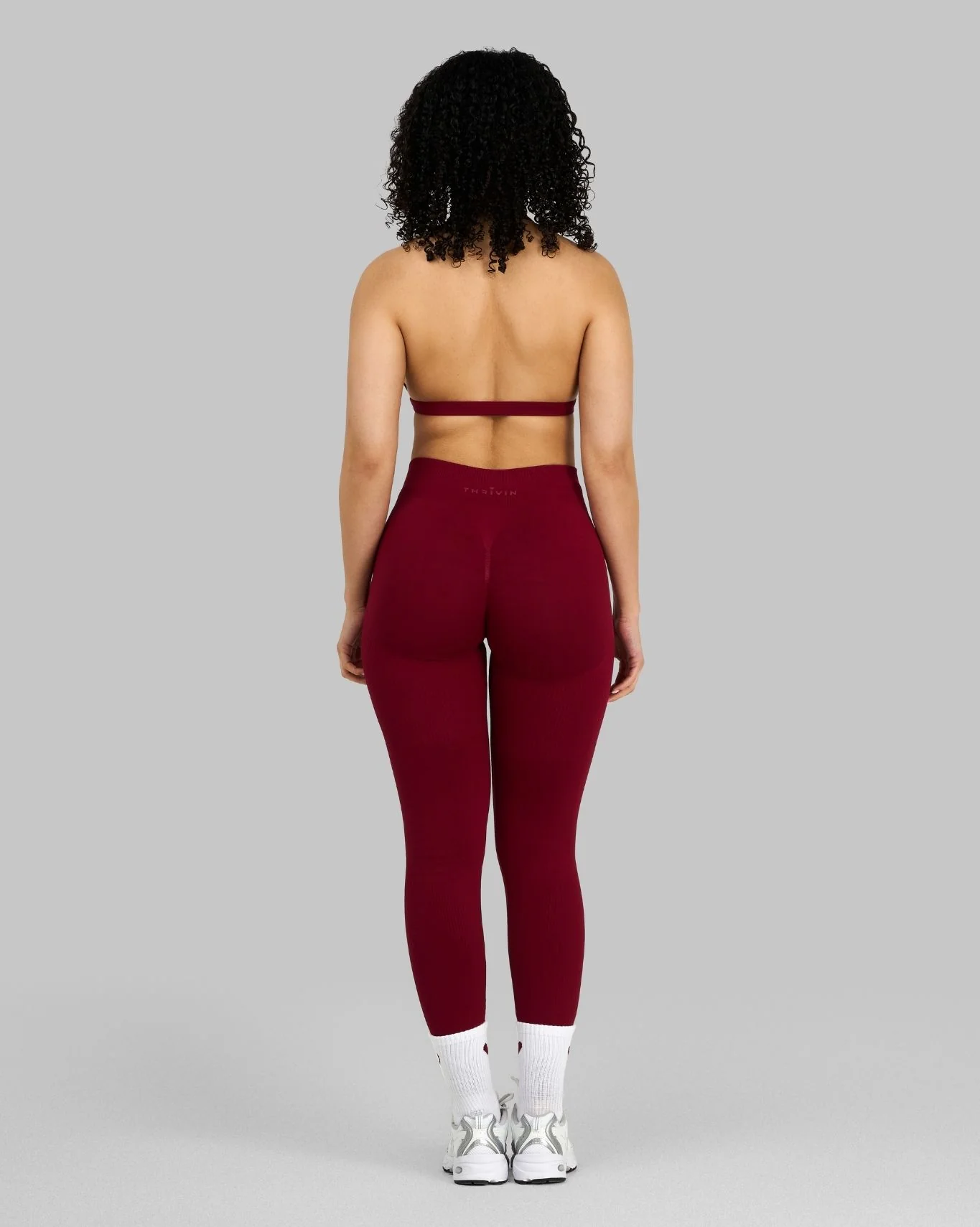 Elevate™ Ribbed Mid-Waisted Contour Leggings | Raspberry - Image 6