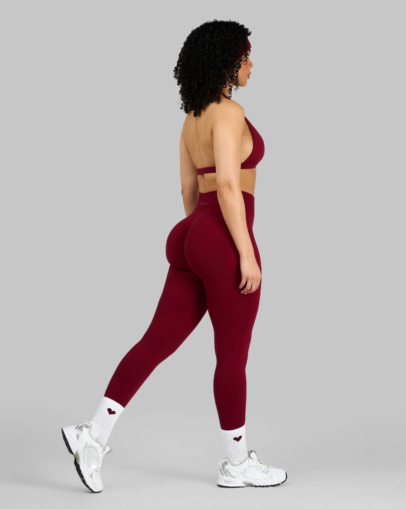 Elevate™ Ribbed Mid-Waisted Contour Leggings | Raspberry - Image 7