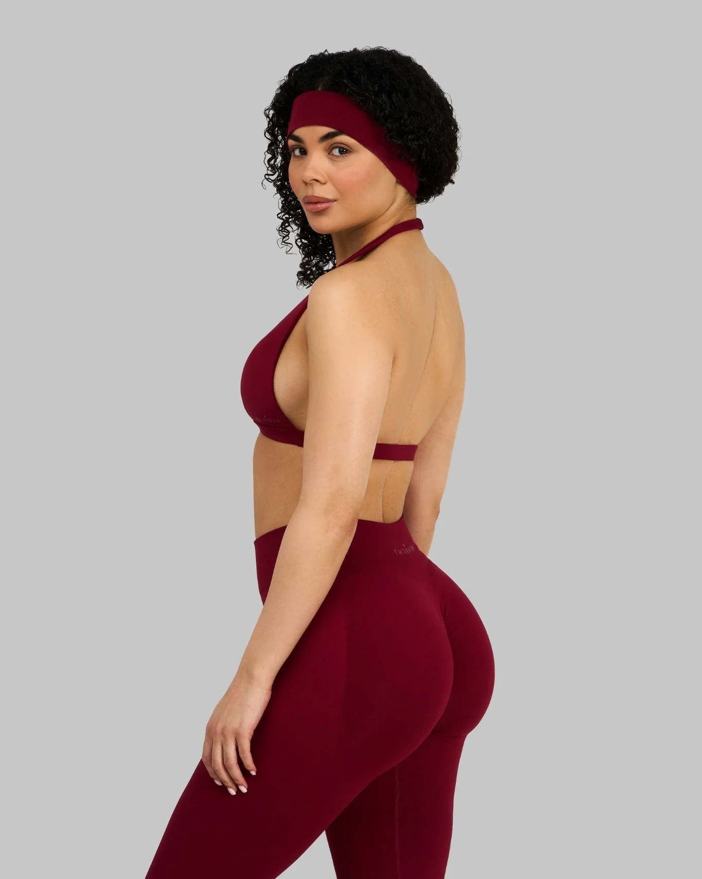 Elevate™ Ribbed Mid-Waisted Contour Leggings | Raspberry - Image 8