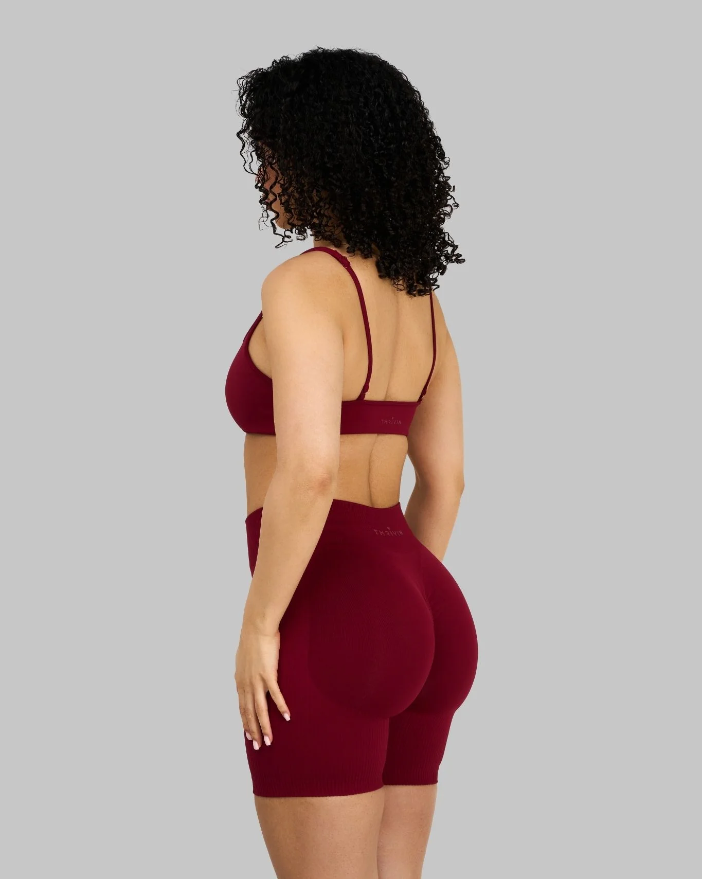 Elevate™ Ribbed Mid-Waisted Contour Shorts | Raspberry - Image 6