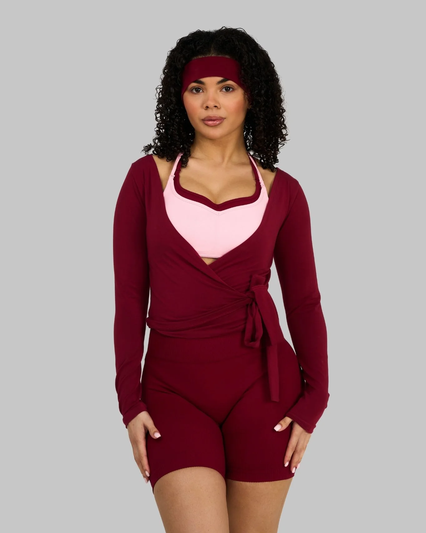 Elevate™ Ribbed Mid-Waisted Contour Shorts | Raspberry - Image 7