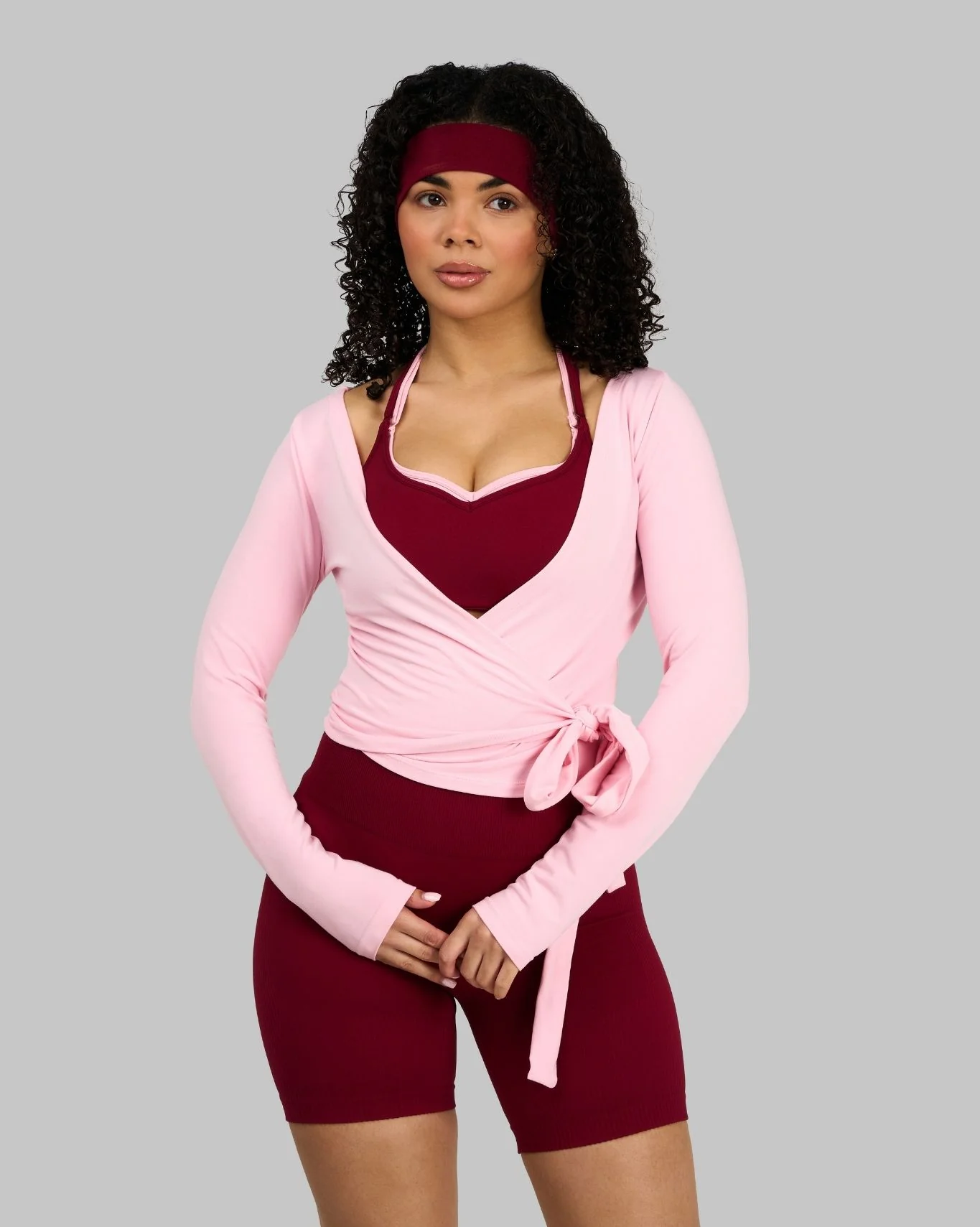 Elevate™ Ribbed Mid-Waisted Contour Shorts | Raspberry - Image 8