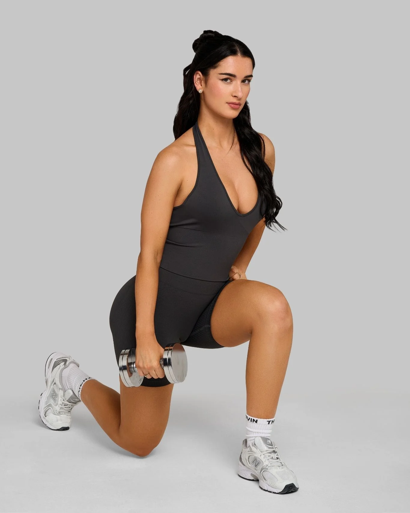 Elevate™ Sculpting Shapewear Top Halterneck | Charcoal Grey - Image 5