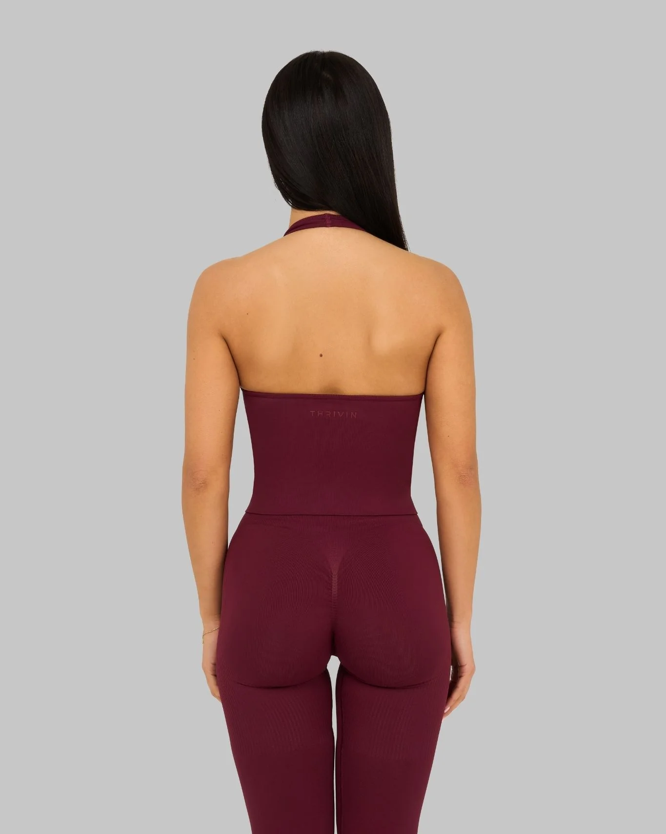 Elevate™ Sculpting Shapewear Top Halterneck | Cranberry - Image 3