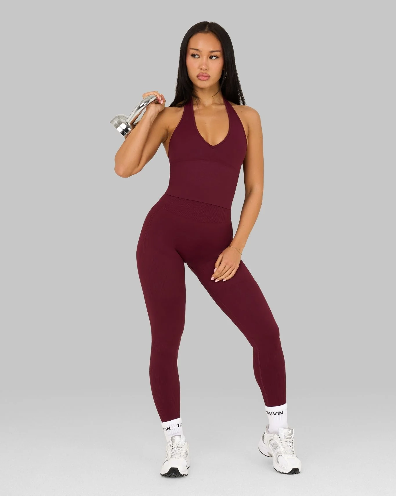 Elevate™ Sculpting Shapewear Top Halterneck | Cranberry - Image 5