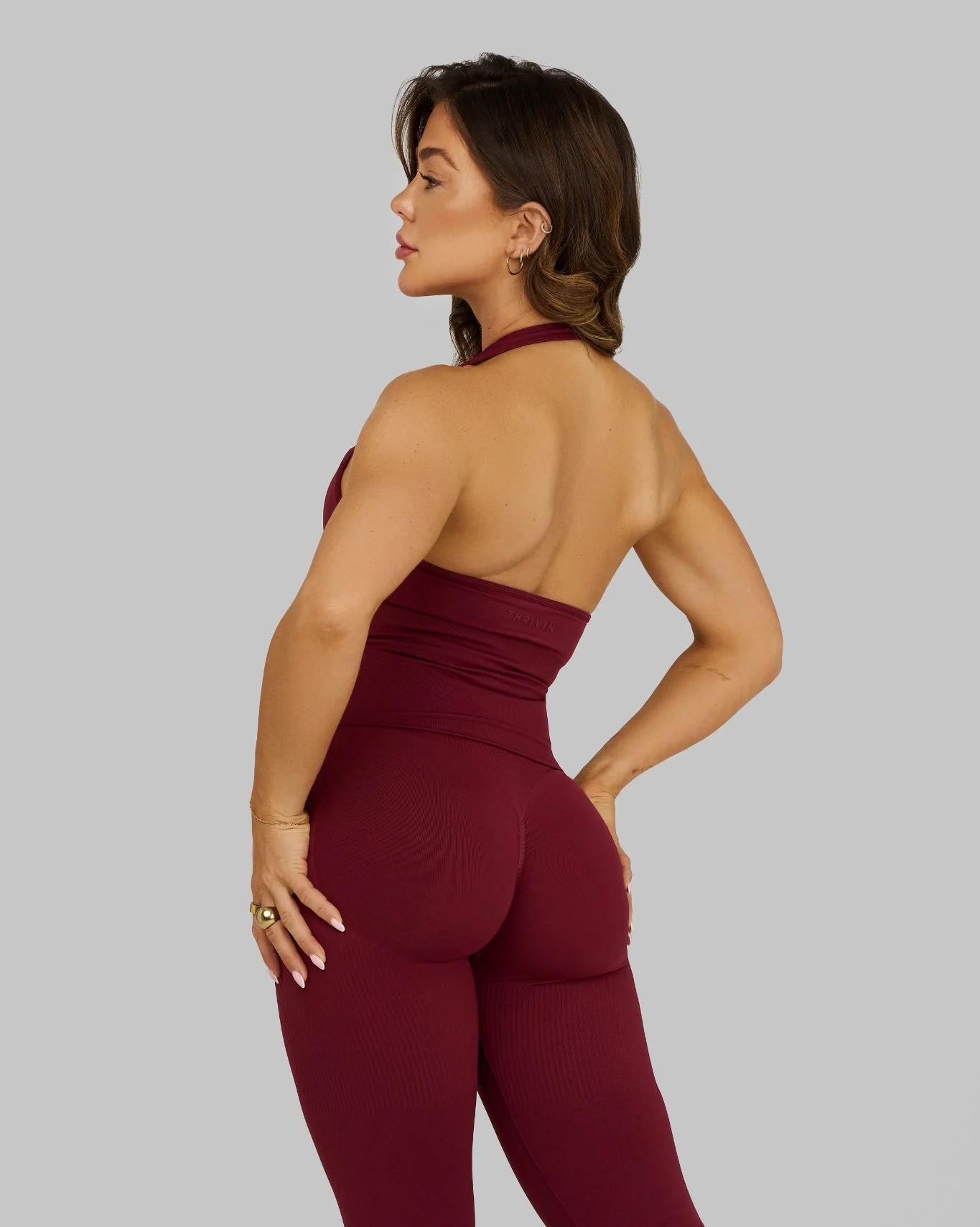Elevate™ Sculpting Shapewear Top Halterneck | Fine Wine - Image 4
