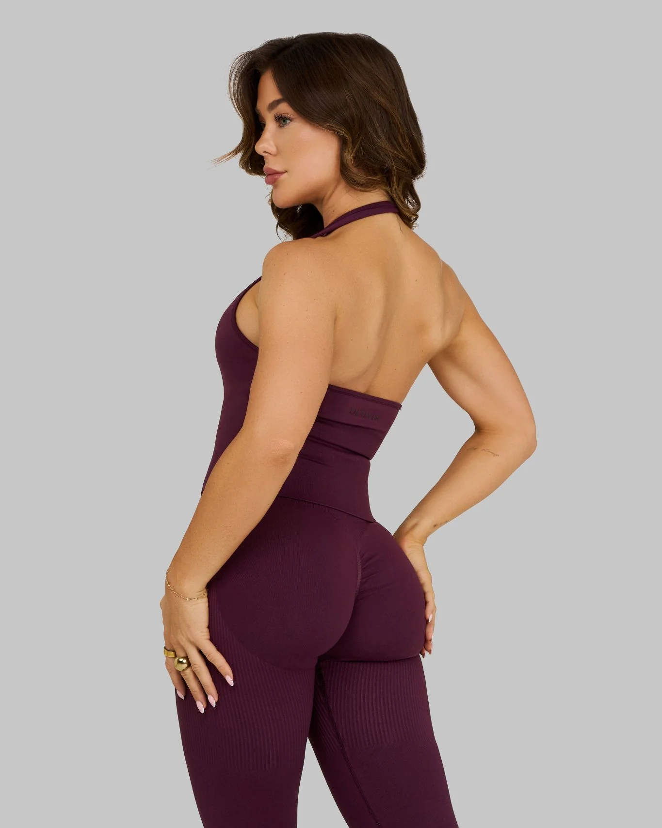 Elevate™ Sculpting Shapewear Top Halterneck | Winter Plum - Image 4