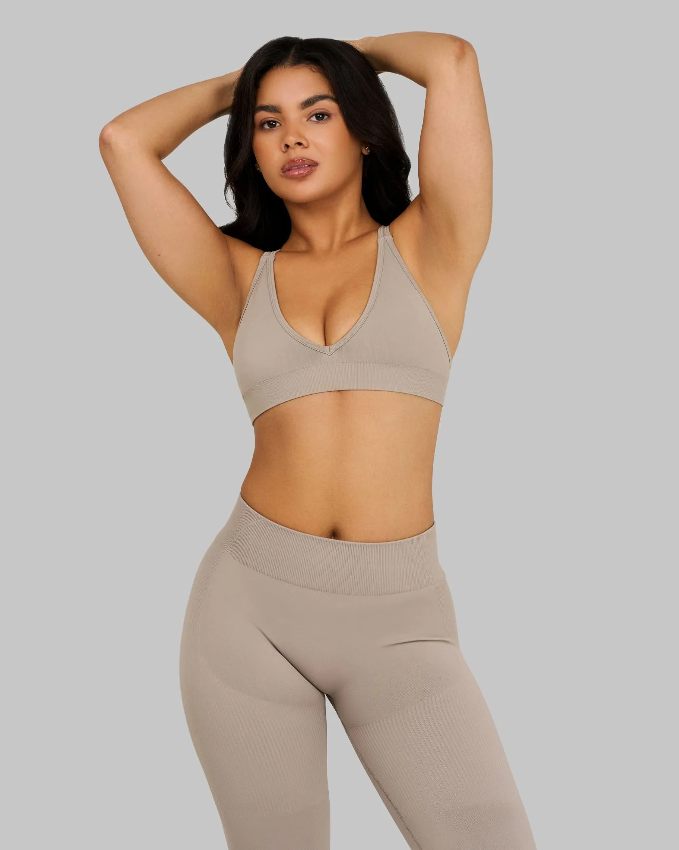 Elevate™ V-Neck Sculpt Seamless Bra | Latte - Image 3