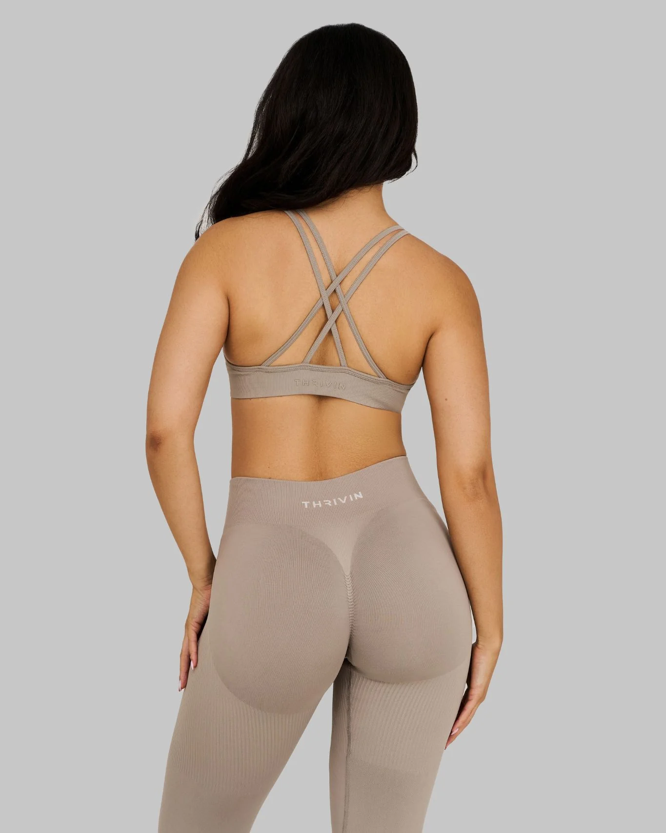 Elevate™ V-Neck Sculpt Seamless Bra | Latte - Image 5