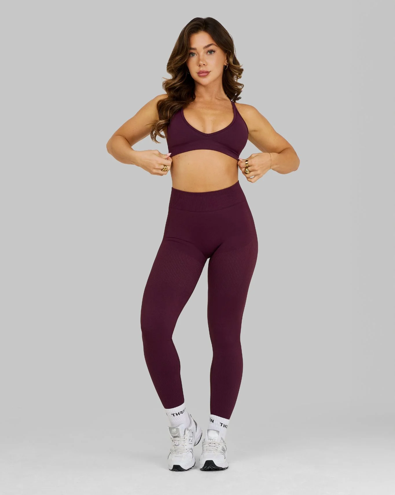 Elevate™ V-Neck Sculpt Seamless Bra | Winter Plum - Image 4