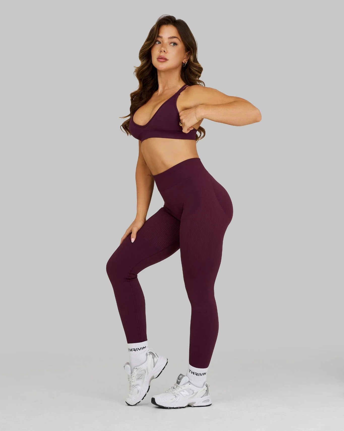Elevate™ V-Neck Sculpt Seamless Bra | Winter Plum - Image 5