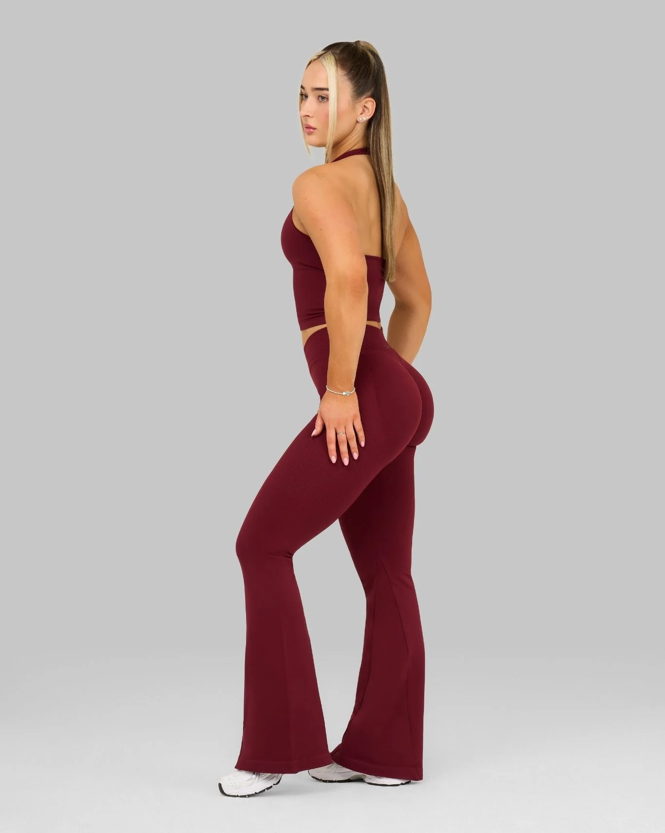 Elevate™ V-Waist Flared Leggings | Fine Wine - Image 5