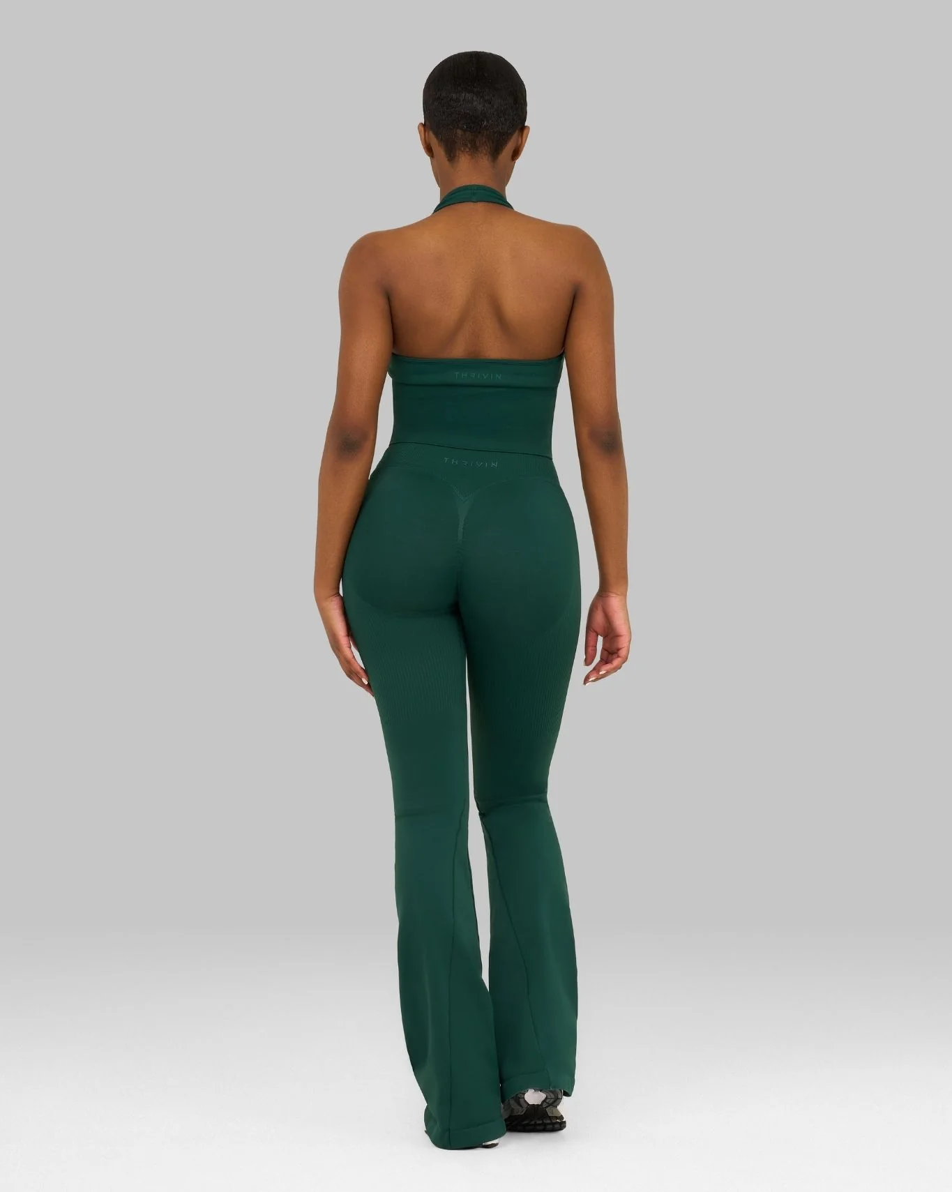 Elevate™ V-Waist Flared Leggings | Pine Green - Image 4