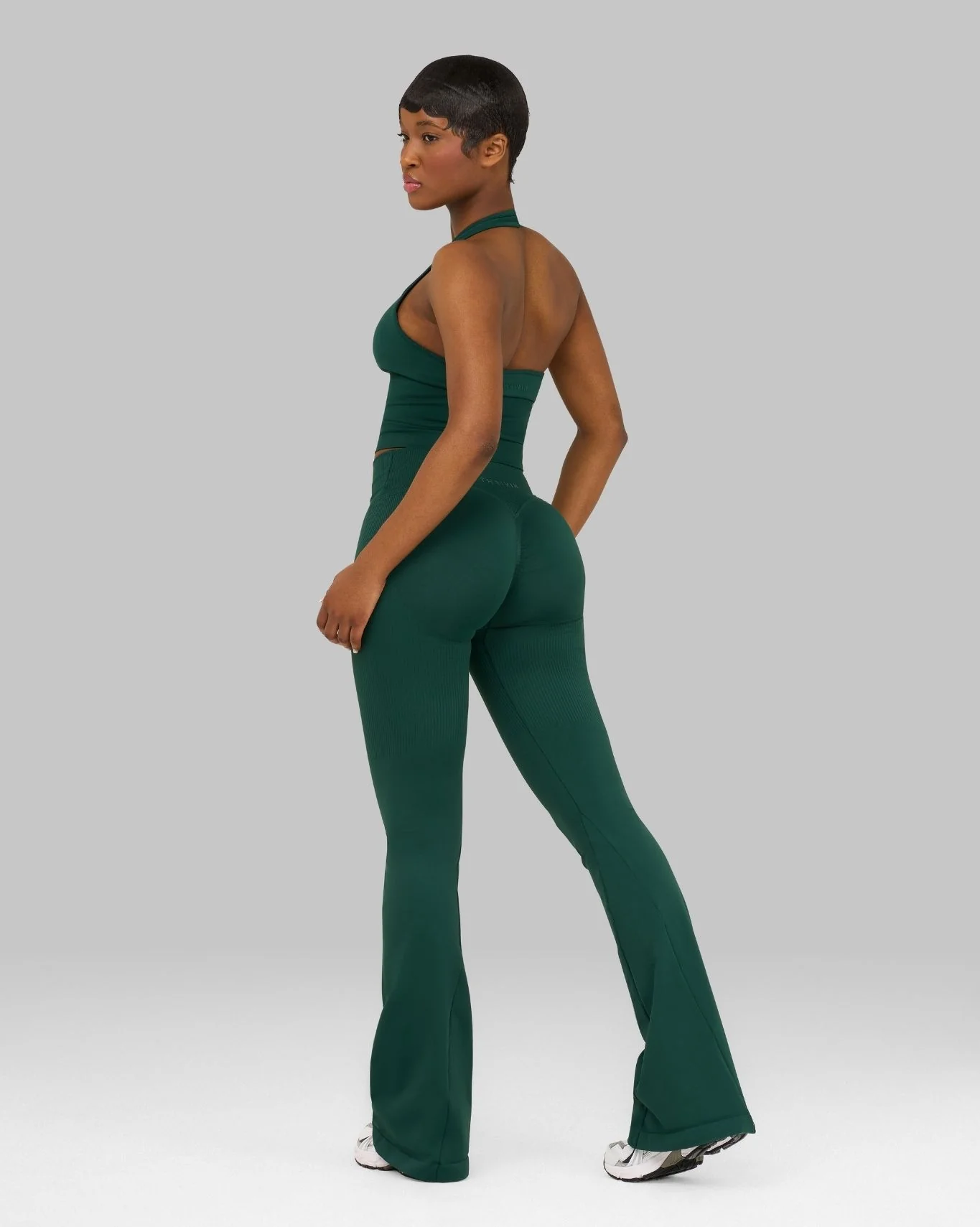 Elevate™ V-Waist Flared Leggings | Pine Green - Image 5