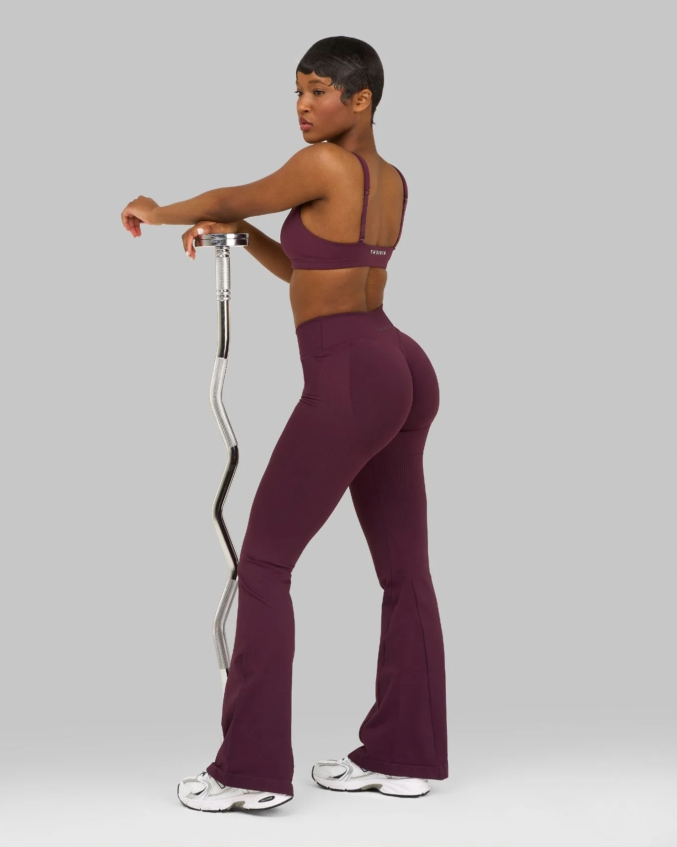 Elevate™ V-Waist Flared Leggings | Winter Plum - Image 5