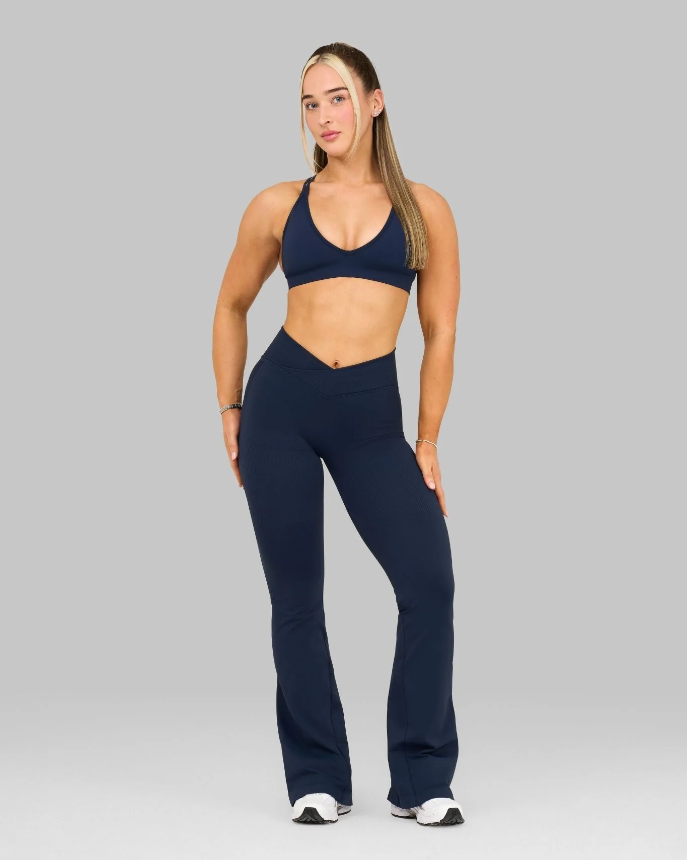 Elevate™ V-Waist Flared Leggings | Midnight Navy - Image 3