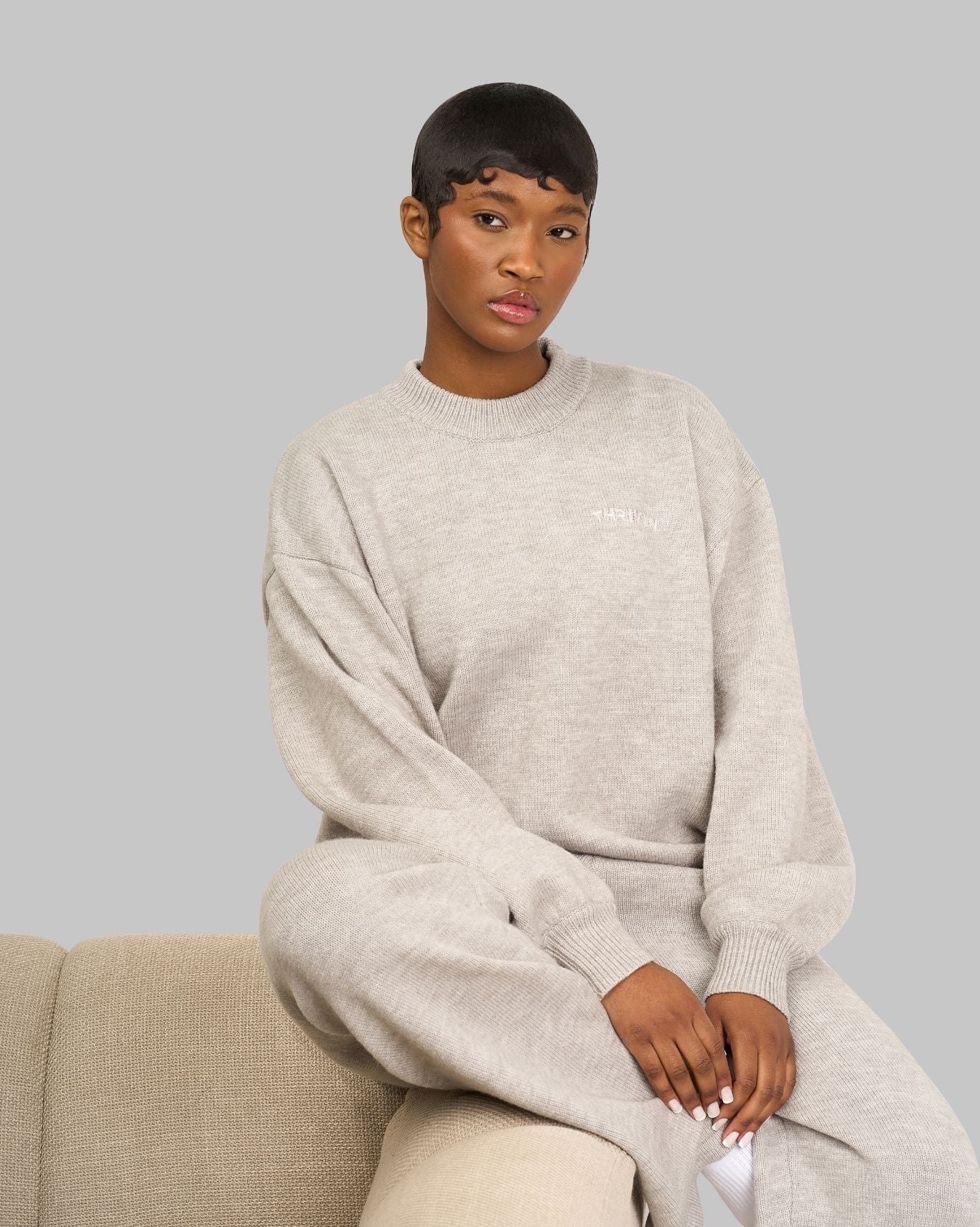 Essential Knitted Sweater | Stone - Image 5