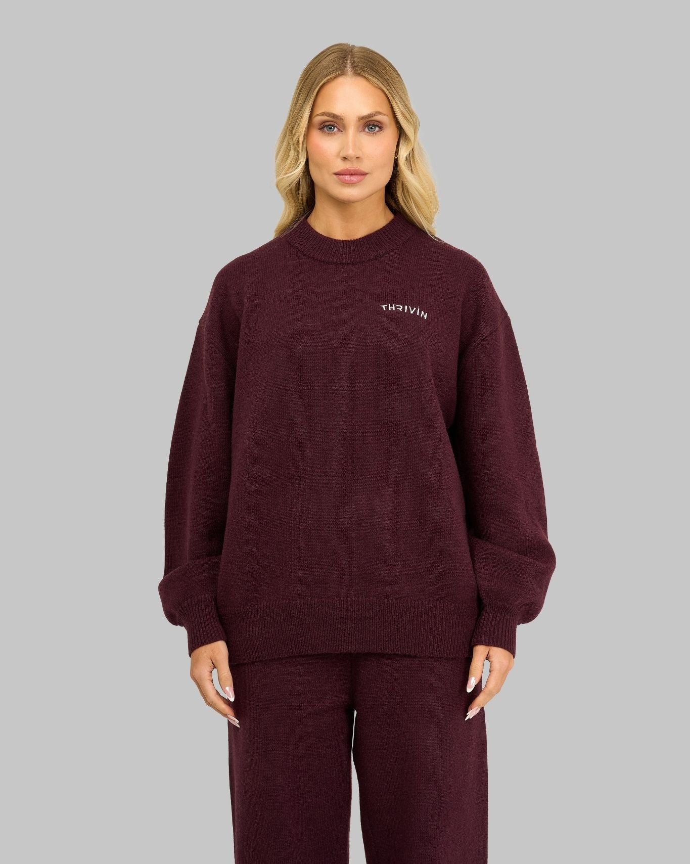 Essential Knitted Sweater | Winter Plum - Image 4