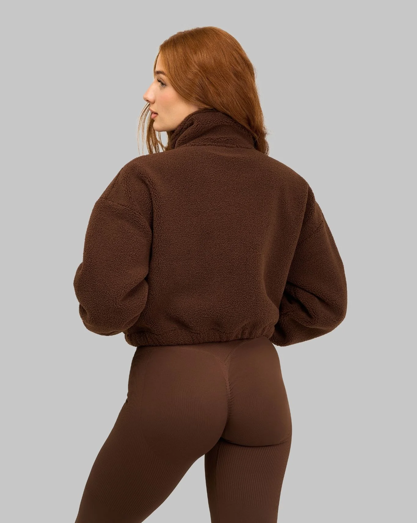 Essential Teddy Fleece Jacket | Bourbon Brown - Image 4