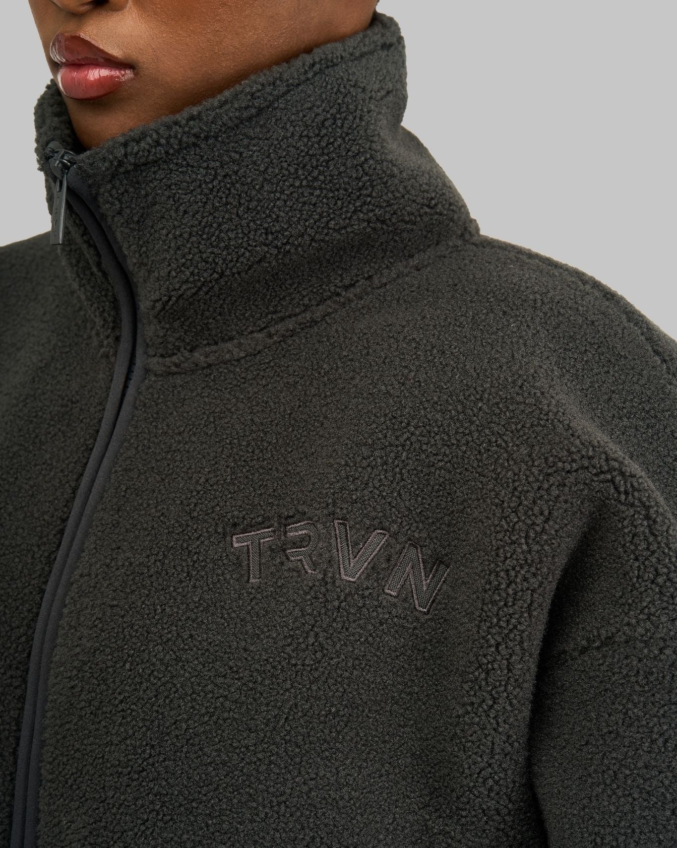Essential Teddy Fleece Jacket | Charcoal Grey - Image 5