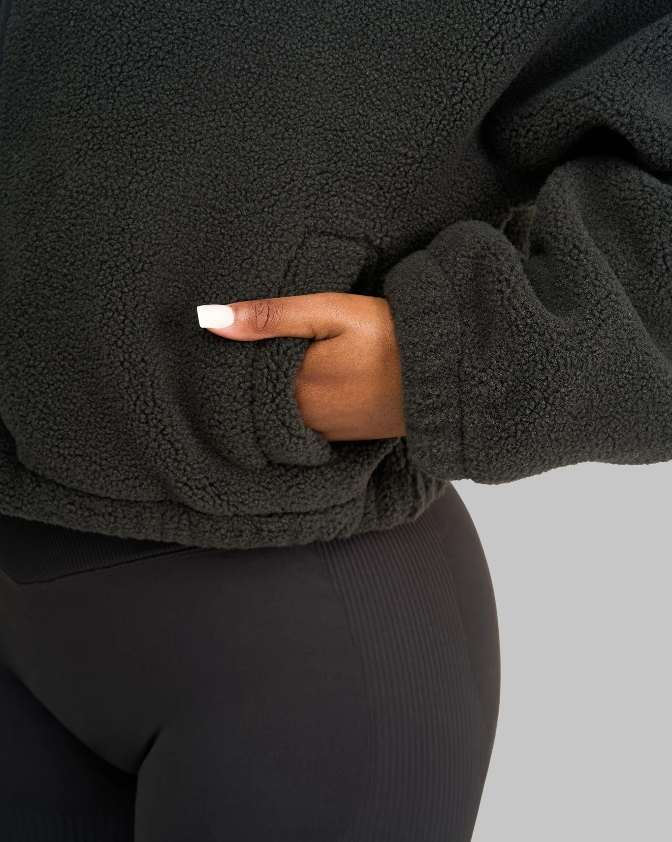 Essential Teddy Fleece Jacket | Charcoal Grey - Image 6