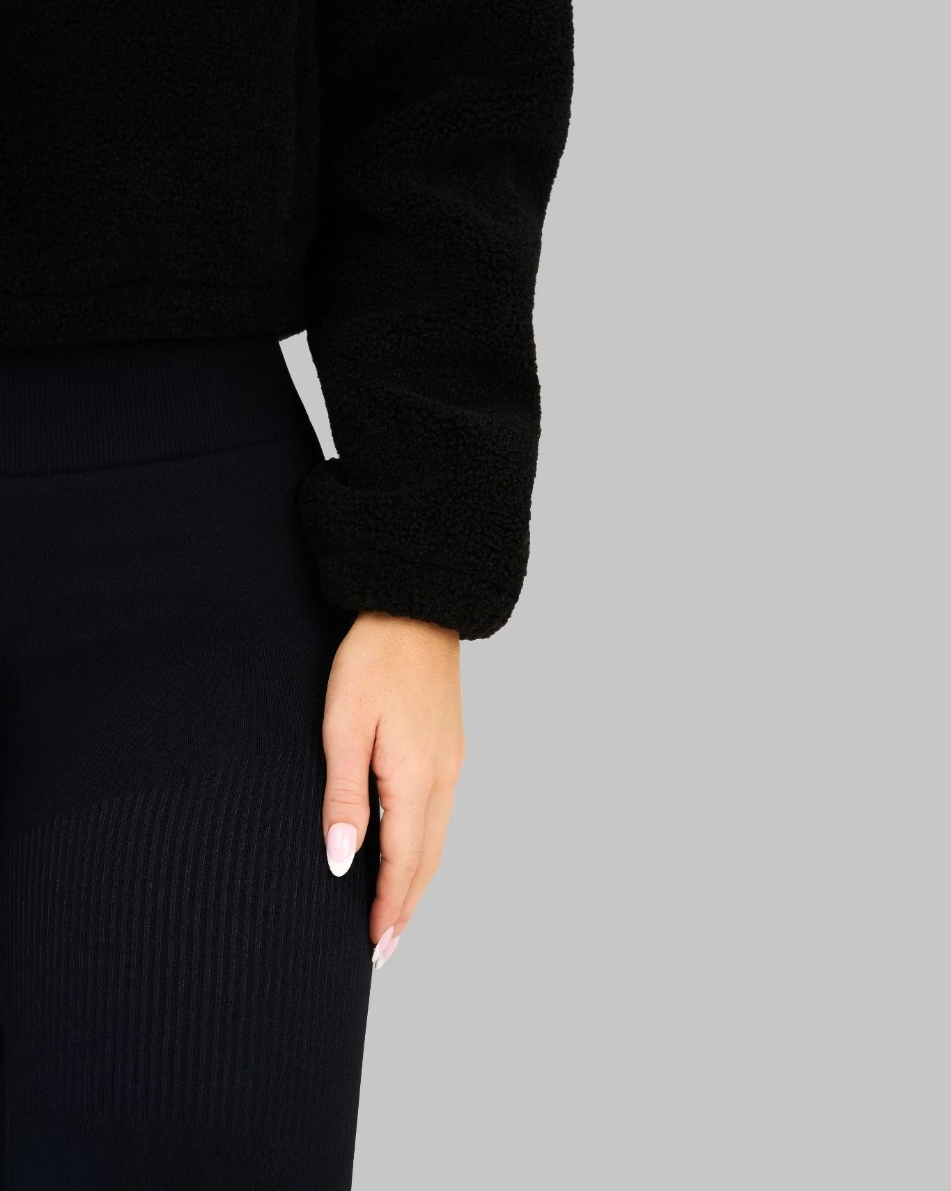 Essential Teddy Fleece Jacket | Night Black - Image 5