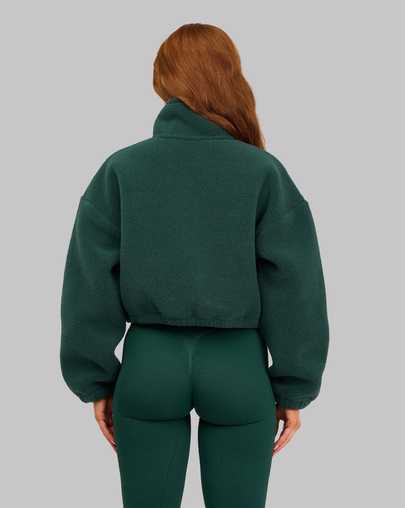 Essential Teddy Fleece Jacket | Pine Green - Image 4