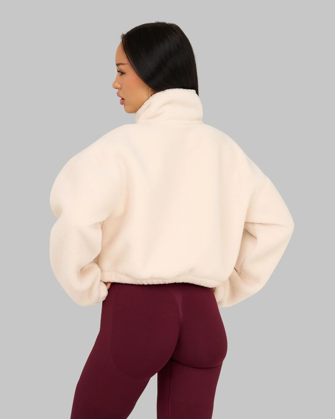 Essential Teddy Fleece Jacket | White - Image 4