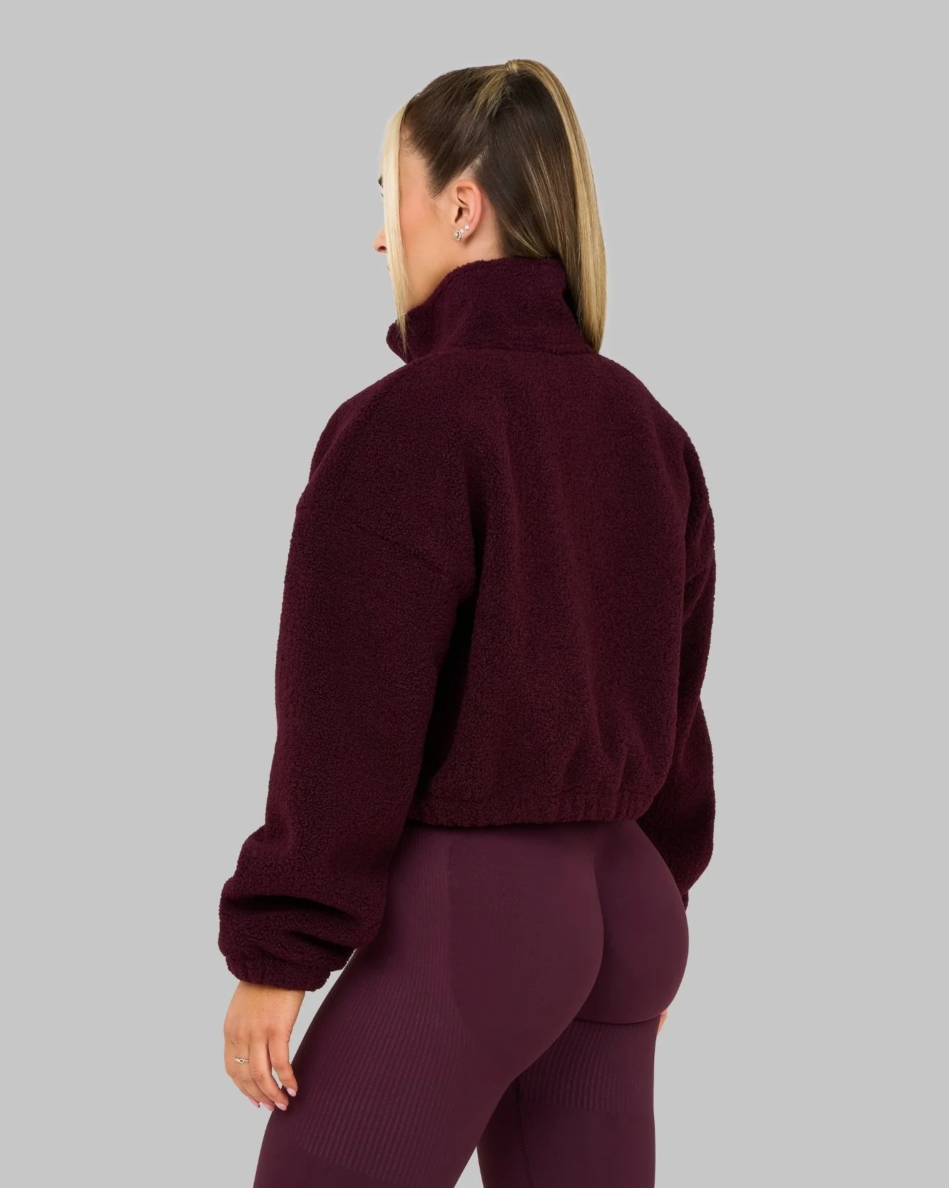 Essential Teddy Fleece Jacket | Winter Plum - Image 3