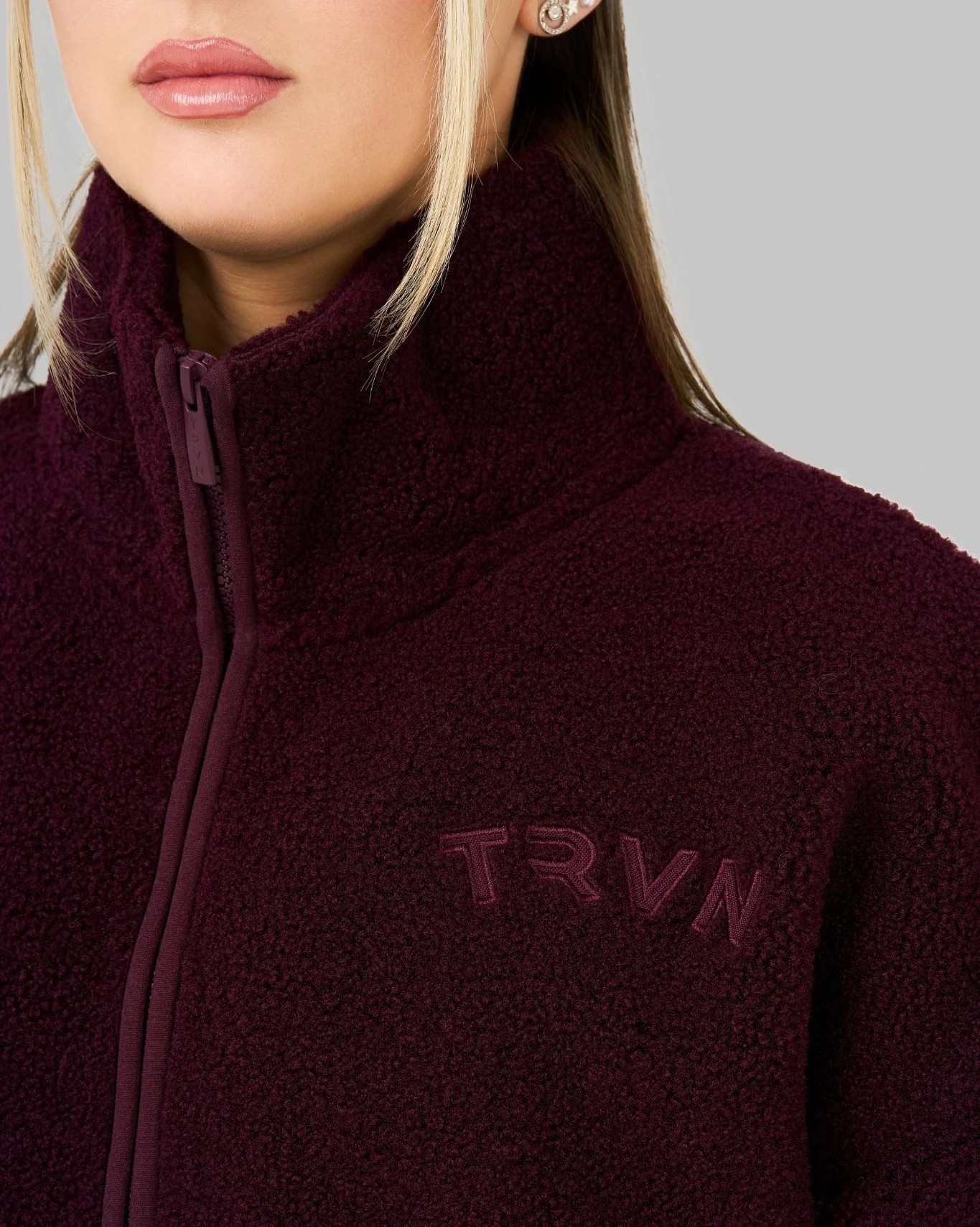 Essential Teddy Fleece Jacket | Winter Plum - Image 5