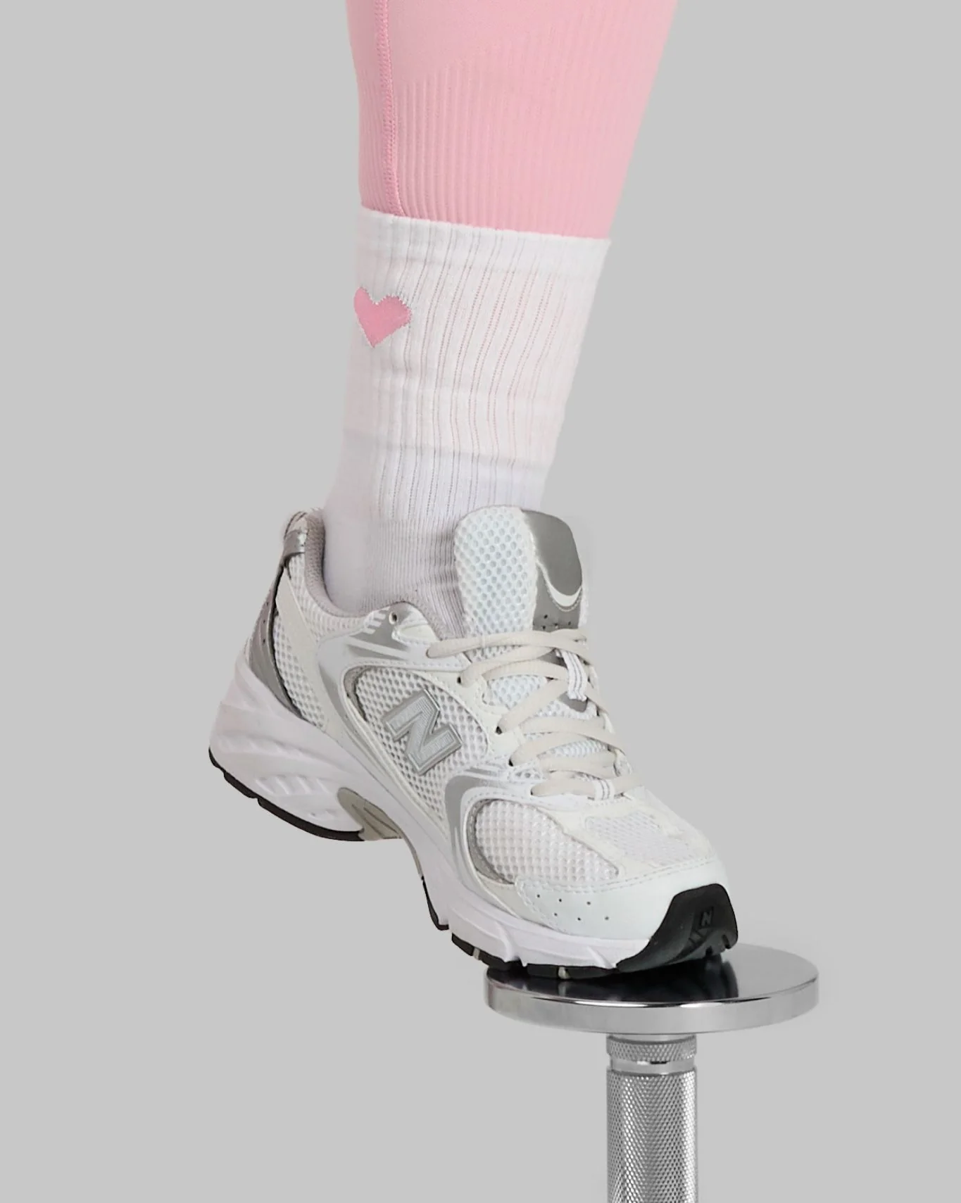 THRIVIN Socks | White & Pink Heart Logo - Image 3