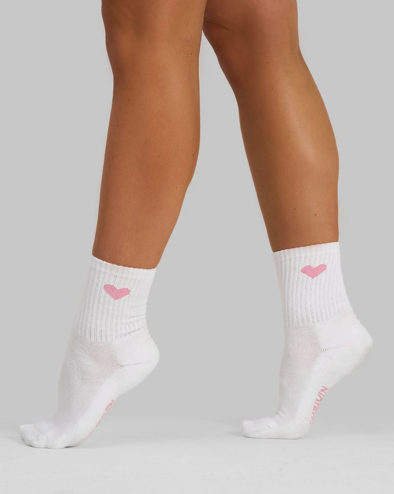THRIVIN Socks | White & Pink Heart Logo - Image 4